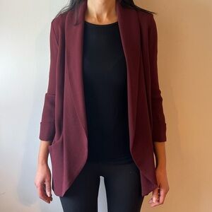 Aritzia Wilfred Deep Red Draped Blazer
